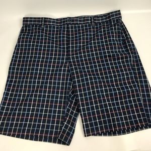 IZOD Golf Shorts Blue Plaid